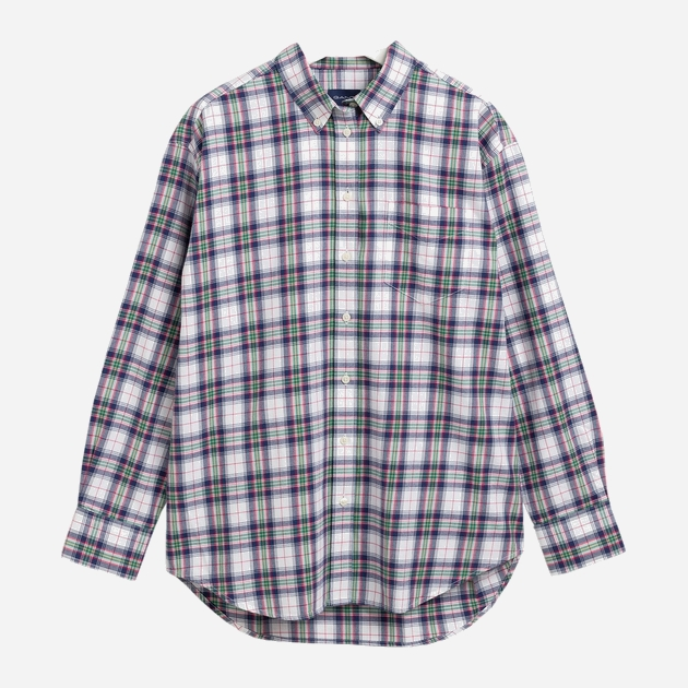 Сорочка жіноча GANT Flannel Check Relaxed Shirt 4300052 42 Біла (7325705876587) - зображення 7