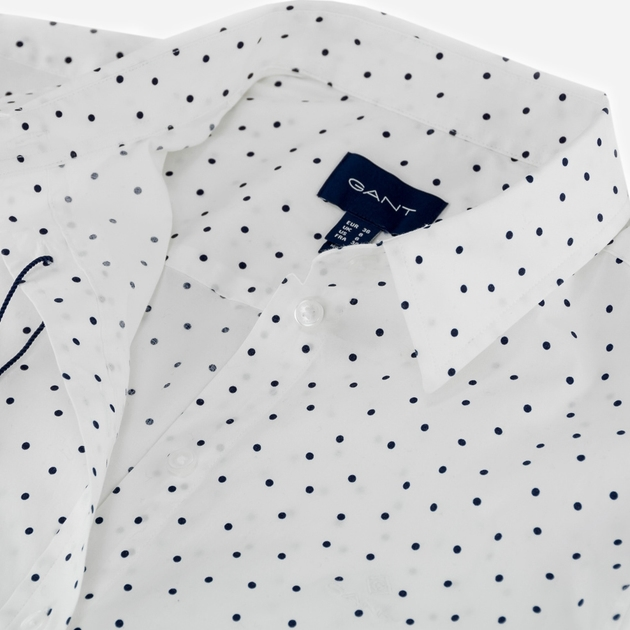 Koszula damska bawełniana GANT French Dot Stretch Broadcloth 4322033 40 Biała (7325705698646) - obraz 6