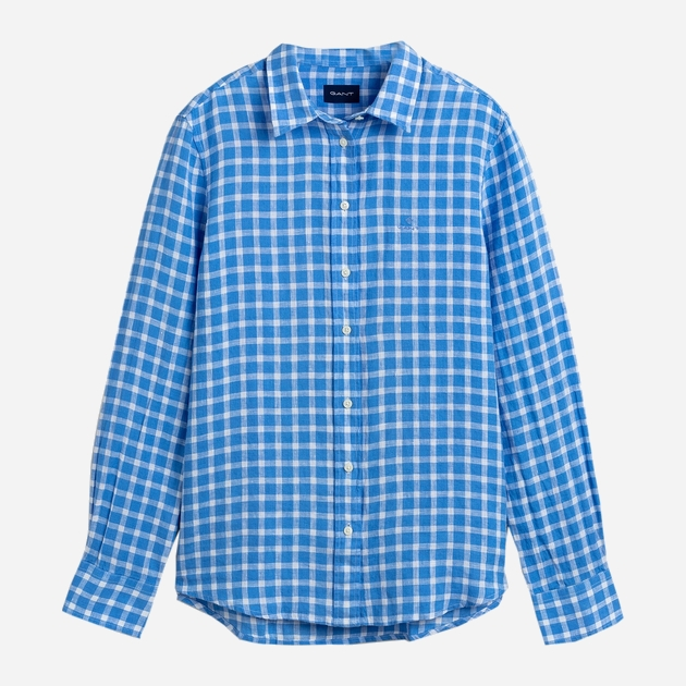 Koszula GANT The Linen Chambray Gingham 4321033 42 Pacific Blue (7325705709168) - obraz 4