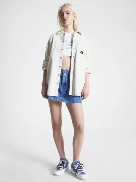 Koszula damska sztruksowa Tommy Jeans DW0DW15916-YBH L Biała (8720644425015) - obraz 3