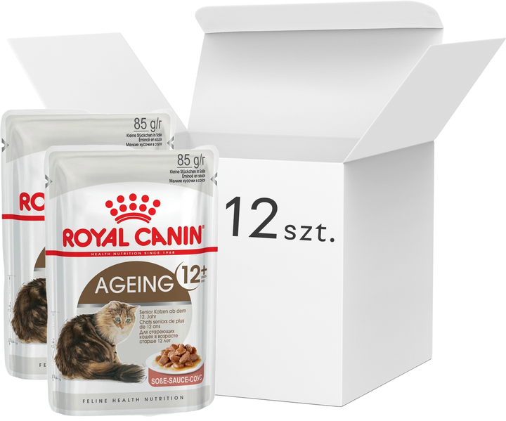 Mokra karma dla starszych kotów Royal Canin Ageing 12+ Smak mięsa 12 x 85 g (9003579311813) - obraz 1