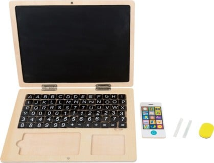 Zestaw Small Foot Drewniany laptop z tablicą magnetyczną (4020972111937) - obraz 1