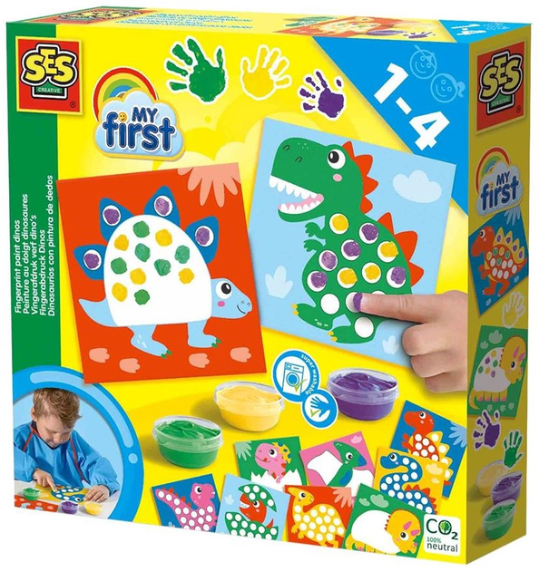 Zestaw Ses Creative My first Fingerpaint Dinos (8710341144425) - obraz 1