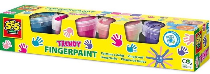 Zestaw Ses Creative Fingerpaint Modne 4 x 110 ml (8710341003920) - obraz 1