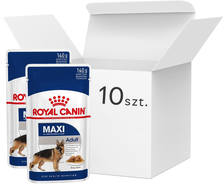 Вологий корм для собак Royal Canin SHN Maxi Adult Шматочки в соусі 10 x 140 г (9003579008485) - зображення 1