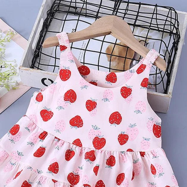 Летний сарафан платье с принтом клубничка Strawberry, 100-110 см, 5 років - изображение 2