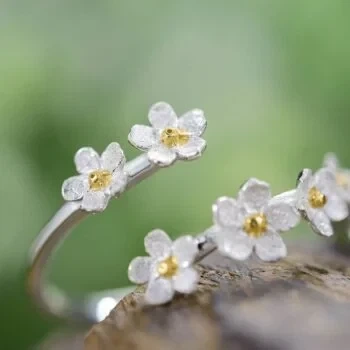 Кольцо Семь цветков серебристого Ириса - изображение 2