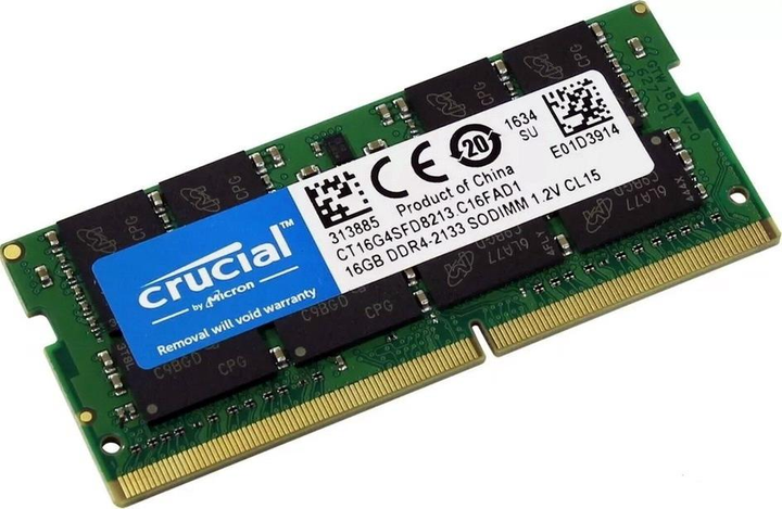 Пам'ять для ноутбуків Crucial 16 GB SO-DIMM DDR4 2133 MHz (CT16G4SFD8213) - зображення 1