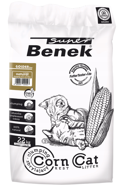 Наповнювач для котячих туалетів Super Benek Corn Cat Golden 35 л (5905397022527) - зображення 1