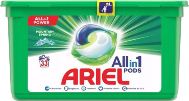 Капсули для прання Ariel All in 1 Mountain Spring 33 шт (8006540799017) - зображення 1