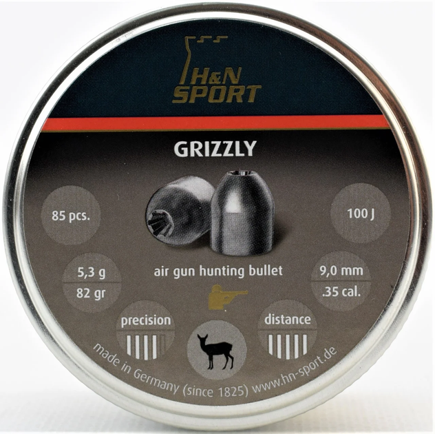 Пули пневм H&N Grizzly, 85шт/уп, 5,3г, 9 мм - изображение 1