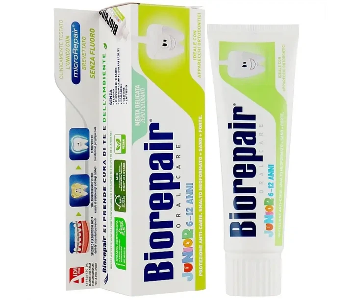 Дитяча зубна паста для захисту емалі Biorepair junior 6-12 р 75 мл - изображение 2