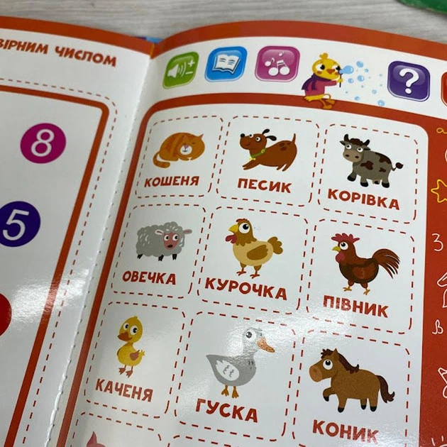 Развивающая игрушка Fun Game Интерактивная книга «Твоя первая книжка», звуковые эффекты, украинская озвучка - изображение 3