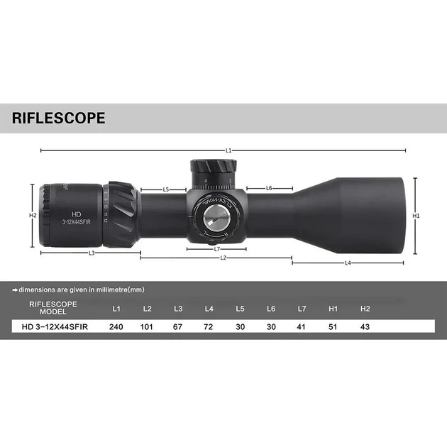 Оптический прицел Discovery Optics HD 3-12X44 SFIR FFP - изображение 8