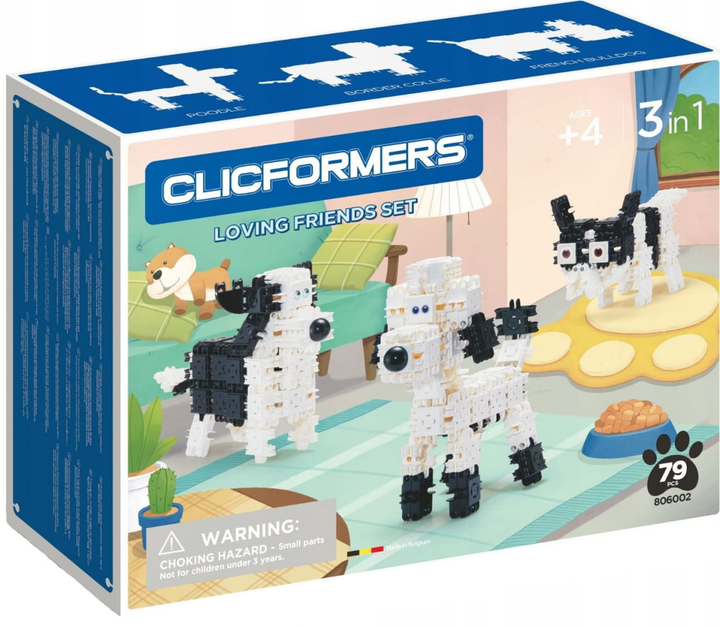 Klocki konstrukcyjne Clicformers Black and white friends 3 w 1 79 elementy (8809465535742) - obraz 1