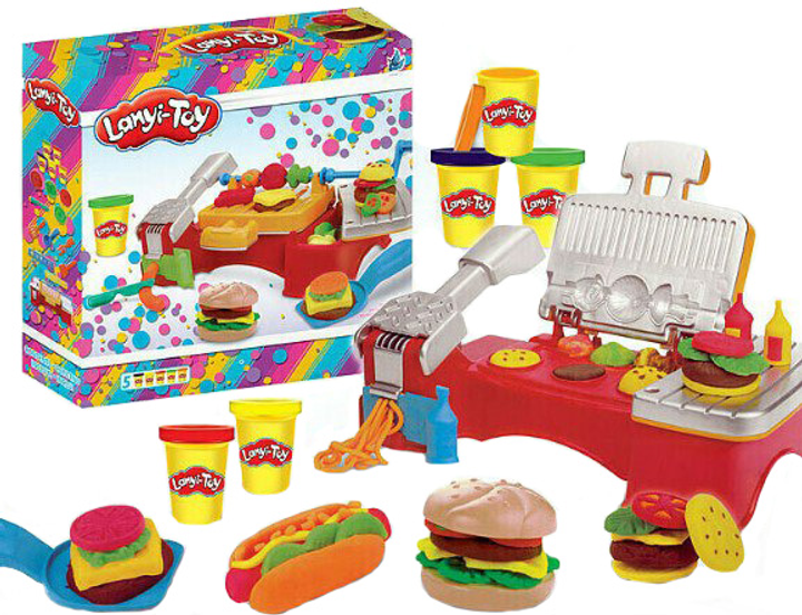 Zestaw kreatywny Bigtoys Masa plastyczna Fast Food Burgerownia BPLA9222 (5904326429222) - obraz 1