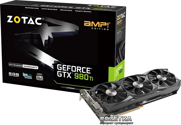 Видеокарта Zotac PCI-Ex GeForce GTX 980 Ti AMP! 6144MB GDDR5