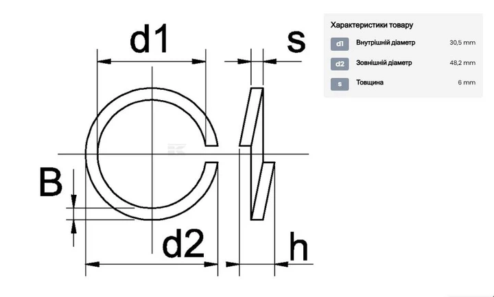 Шайба пружинная (гровер) нержавеющая М30 (ГОСТ 6402-70, DIN 127) - изображение 3