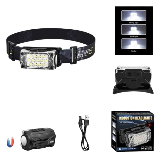 Фонарь аккумуляторный налобный Police PL-181 LED фонарик магнит - изображение 2