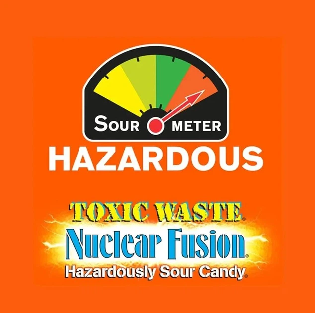 Упаковка кислих цукерок Toxic Waste Assorted Nuclear Fusion 1000 штук 3 кг - Фото 6 Упаковка кислих цукерок Toxic Waste Assorted Nuclear Fusion 1000 штук 3 кг - зображення 6