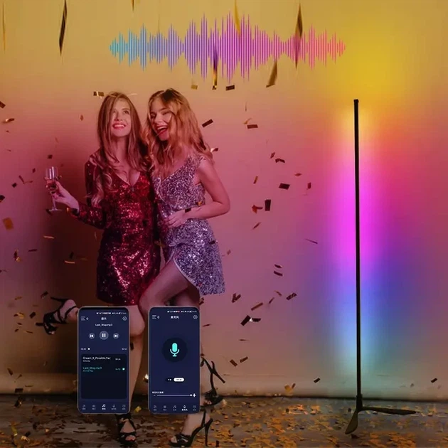 Лампа підлогова 1.4 m для спальні RGB світлодіодна - зображення 4