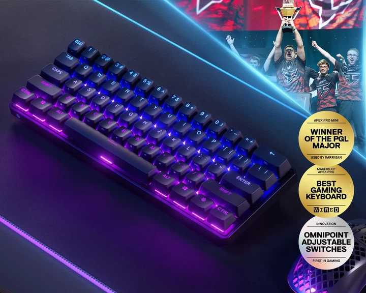 Клавіатура бездротова SteelSeries Apex Pro Mini Wireless (SS64842