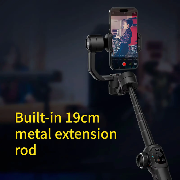 Стабілізатор ручний стедікам 3-х осьовий для телефону Aochuan Professional Gimbal Stabilizer Smart S2 Black - зображення 8