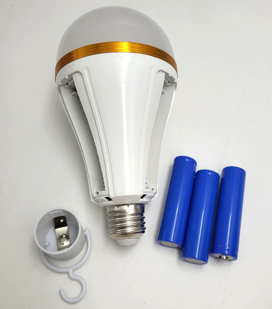 Світлодіодна LED лампа 30W акумуляторна (знімні 3x18650) автономна ...
