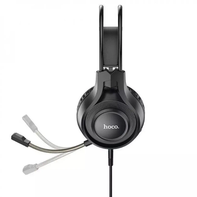 Геймерські навушники HOCO W106 Tiger Gaming з мікрофоном, USB + 3.5 мм, активне шумозаглушення, Black - Фото 2 Геймерські навушники HOCO W106 Tiger Gaming з мікрофоном, USB + 3.5 мм, активне шумозаглушення, Black - зображення 2