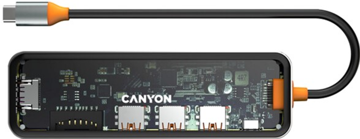 Stacja dokująca Canyon DS-13 4k 7-w-1 USB-C Space Grey (CNS-TDS13) - obraz 3