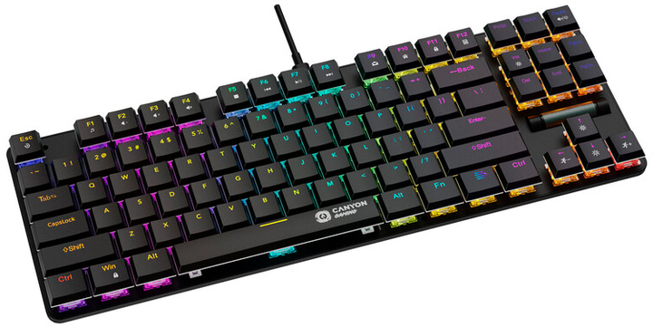 Клавіатура дротова Canyon Cometstrike GK-50 RGB TKL USB Black (CND-SKB50-US) - зображення 2