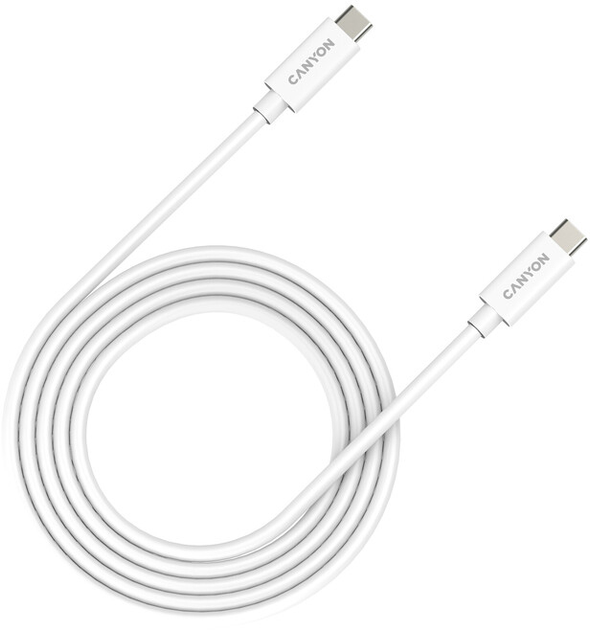 Kabel Canyon UC-42 Type C to Type C 20G 5A 240W 2 m White (CNS-USBC42W) - obraz 1