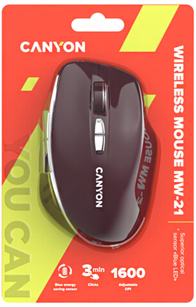 Mysz Canyon MW-21 Wireless Burgundy (CNS-CMSW21BR) - obraz 6