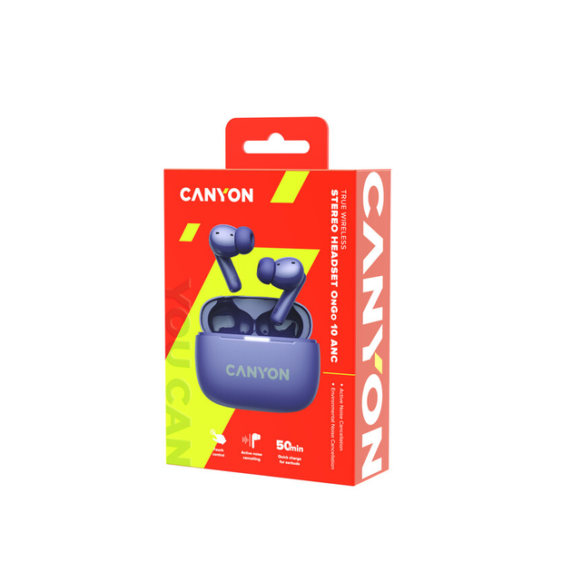 Słuchawki Canyon OnGo TWS-10 ANC ENC Purple (CNS-TWS10PL) - obraz 8