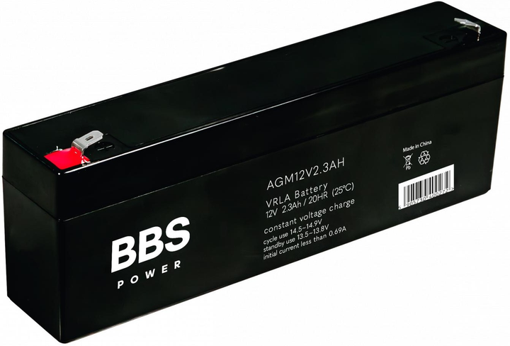 Акумулятор BBS Power AGM12V2.3AH AGM VRLA 12 V 2.3 Ah - зображення 1