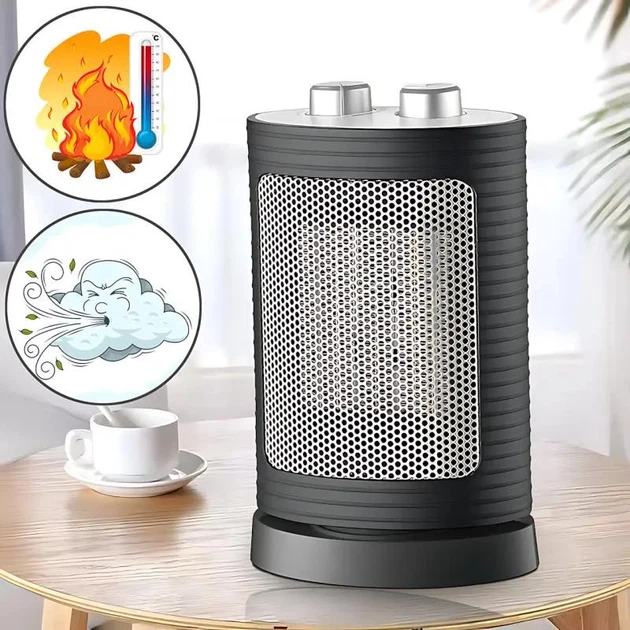 Тепловентилятор керамічний Domotec MS-5905 Ceramic портативний електрообігрівач дуйка 1500 Вт Сірий - Фото 4 Тепловентилятор керамічний Domotec MS-5905 Ceramic портативний електрообігрівач дуйка 1500 Вт Сірий - зображення 4