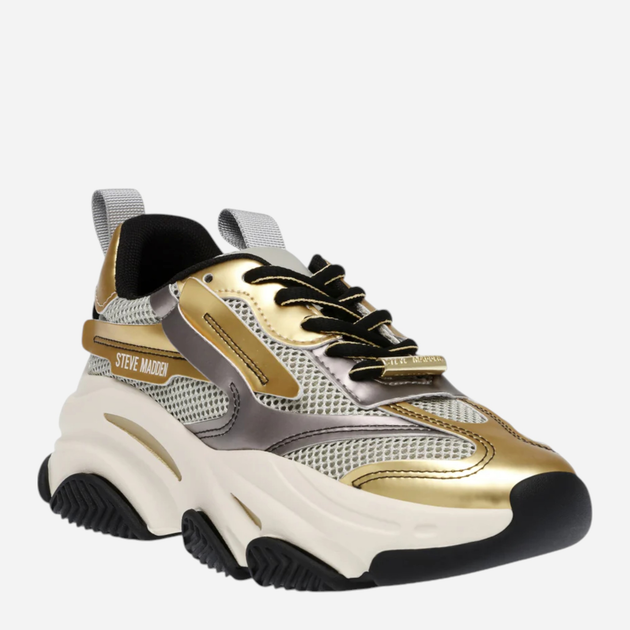 Sneakersy damskie do kostki Steve Madden Possession-E Sneaker SM19000033-IP2 40 25.4 cm Szary/Złocisty (8720857460629) - obraz 2