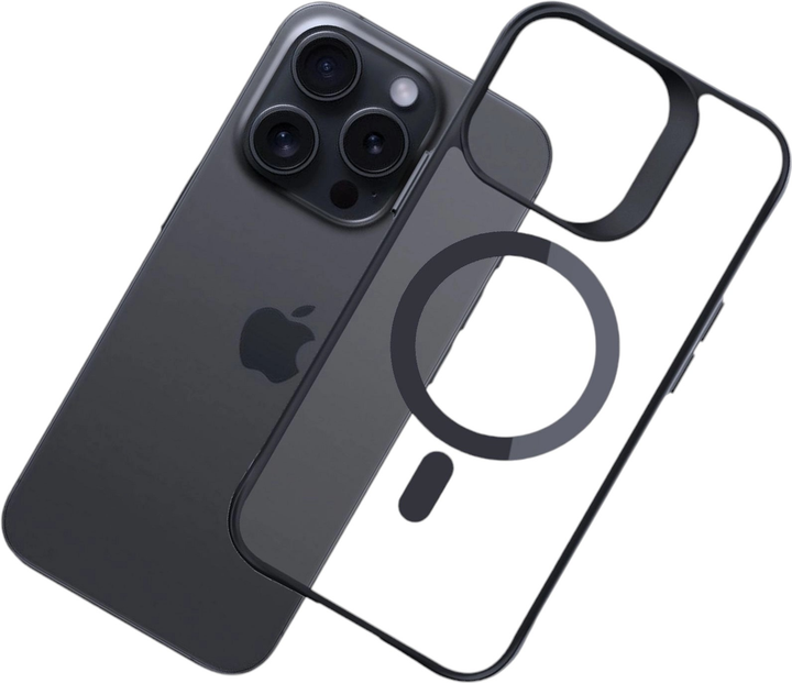 Etui 3MK Satin Armor MagCase do Apple iPhone 15 Pro Max Black + Transparent (5903108563840) - obraz 4
