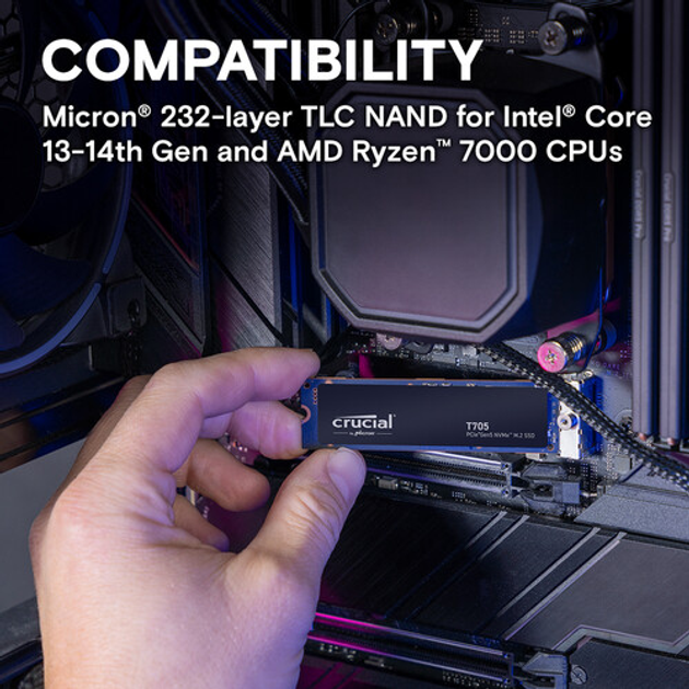Dysk SSD Crucial T705 1TB PCIe Gen5.0 x4 NVMe M.2 SSD (CT1000T705SSD3) - obraz 5