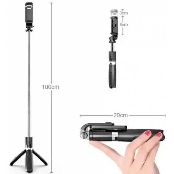Штатив монопод трипод з пультом Bluetooth Selfie Stick L02 - Фото 5 Штатив монопод трипод з пультом Bluetooth Selfie Stick L02 - зображення 5