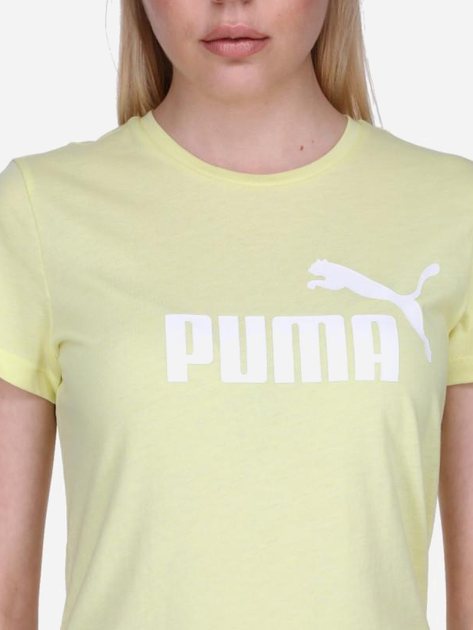 T-shirt damski Puma Ess Logo Tee Heather 586876-40 L Żółty (4063697258914) - obraz 3