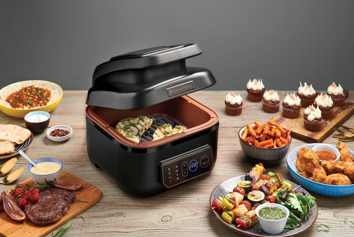 Russell Hobbs Мультипіч SatisFry Air&Grill, 1745Вт, чаша-5.5л, сенсорне кер., алюміній/пластик, чорно-жовтогарячий - зображення 9