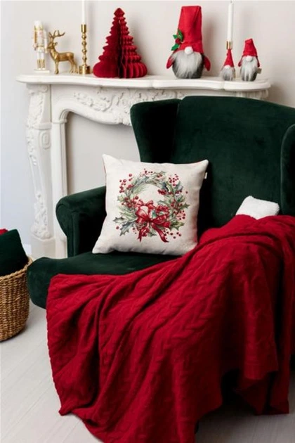 Подушка декоративная Прованс гобеленовая с велюром Снежная зима Венчик 45х45 см (37195) (4823093464865) - Фото 3 Подушка декоративная Прованс гобеленовая с велюром Снежная зима Венчик 45х45 см (37195) (4823093464865) - изображение 3