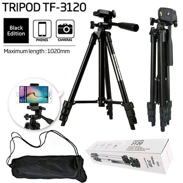 Штатив для фотоаппарата трипод 3120A + чехол Чёрный - Фото 4 Штатив для фотоаппарата трипод 3120A + чехол Чёрный - изображение 4