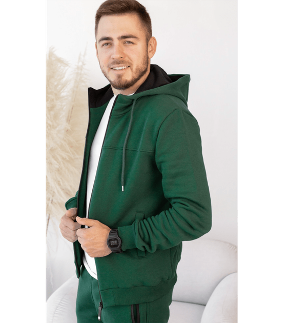 Батальная теплая кофта на молнии - HECTOR - 30508 - 4XL - Зеленый - Фото 1 Батальная теплая кофта на молнии - HECTOR - 30508 - 4XL - Зеленый - изображение 1