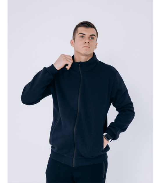 Кофта на молнии со стойкой больших размеров - HECTOR - 30504 - 3XL - Темно-синий - Фото 1 Кофта на молнии со стойкой больших размеров - HECTOR - 30504 - 3XL - Темно-синий - изображение 1