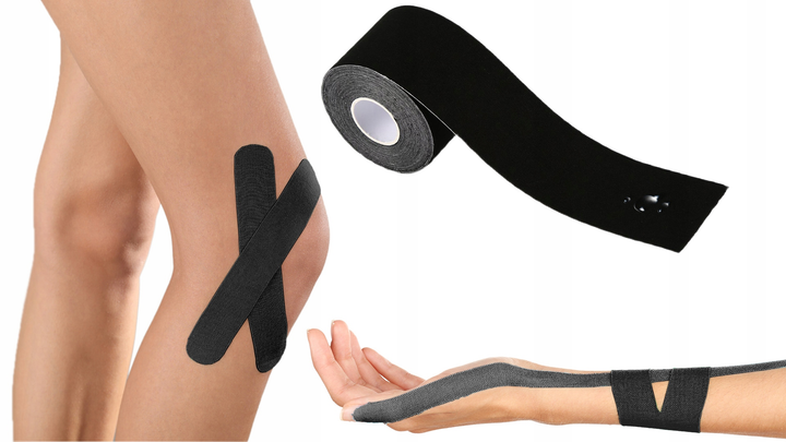 Taśma kinesio Ciron Kinesiology tape Black (5904463684263) - obraz 5