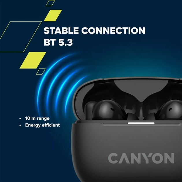 Słuchawki Canyon OnGo TWS-10 ANC ENC Black (CNS-TWS10B) - obraz 8