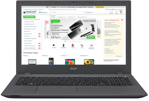 ACER ノートパソコン Aspire E5-573T/中古特価良品 Ноутбук Acer Aspire E5-573-38KH (NX.MVHEU.015) Black-Iron – фото