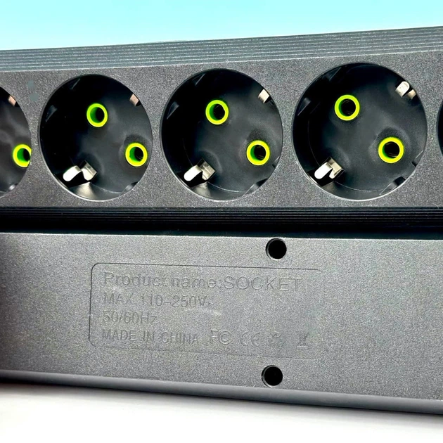 Удлинитель сетевой переноска 2м на 5 розеток + 3USB UA Power F05U Черный - изображение 6